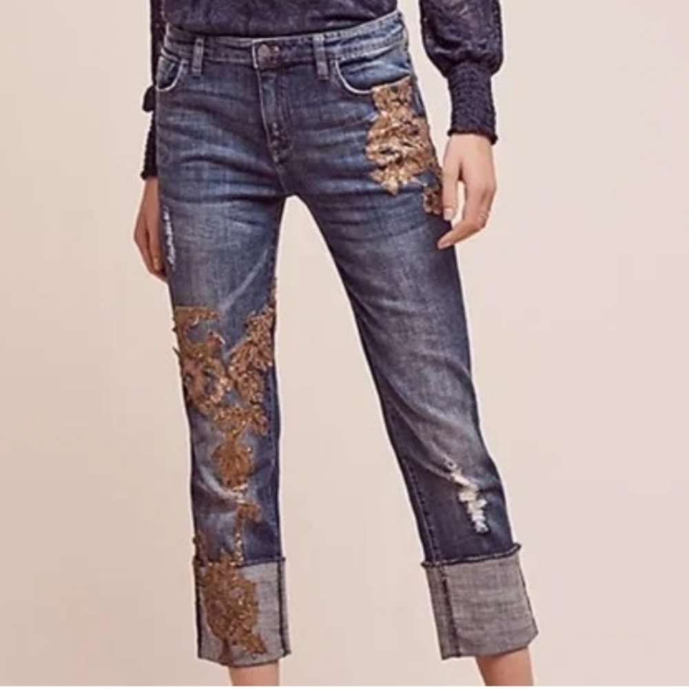 Pilcro Hyphen Sequin Jeans Size 28
